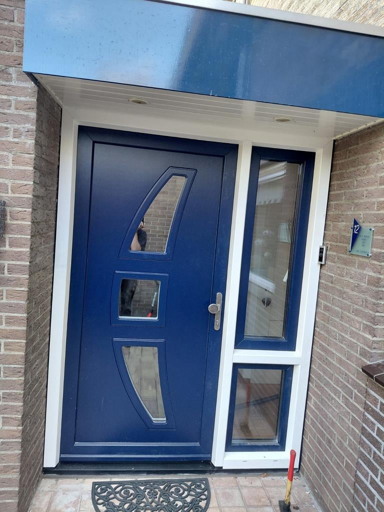 Kunststof voordeur nieuw in folie, met triple glas, Nieuw, Ophalen of Verzenden, Buitendeur, Glas