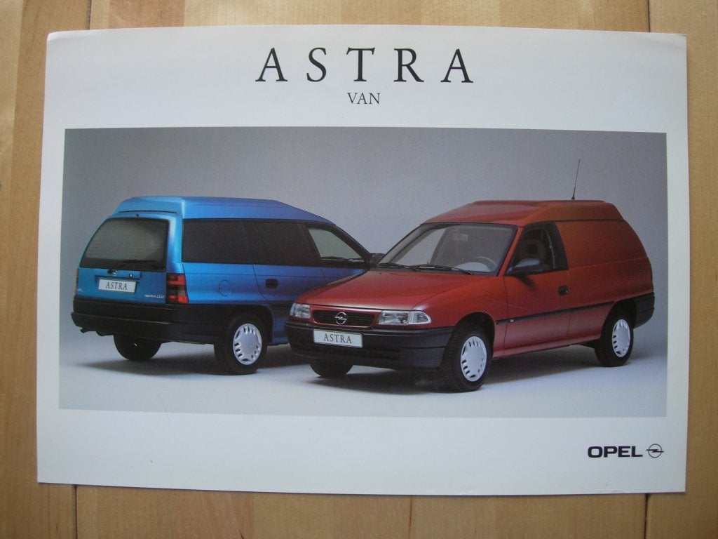 Opel Astra Van Brochure 1997 – Bestelwagen, Opel, Zo goed als nieuw, Opel, Ophalen of Verzenden
