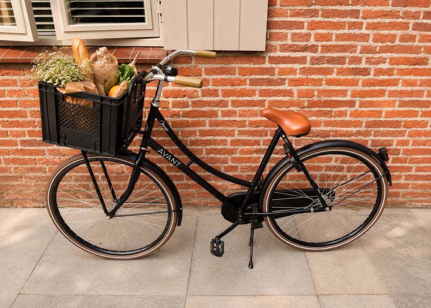 Set van twee zwarte fietsen met mand, Terugtraprem, Ophalen, Overige merken, 53 tot 56 cm