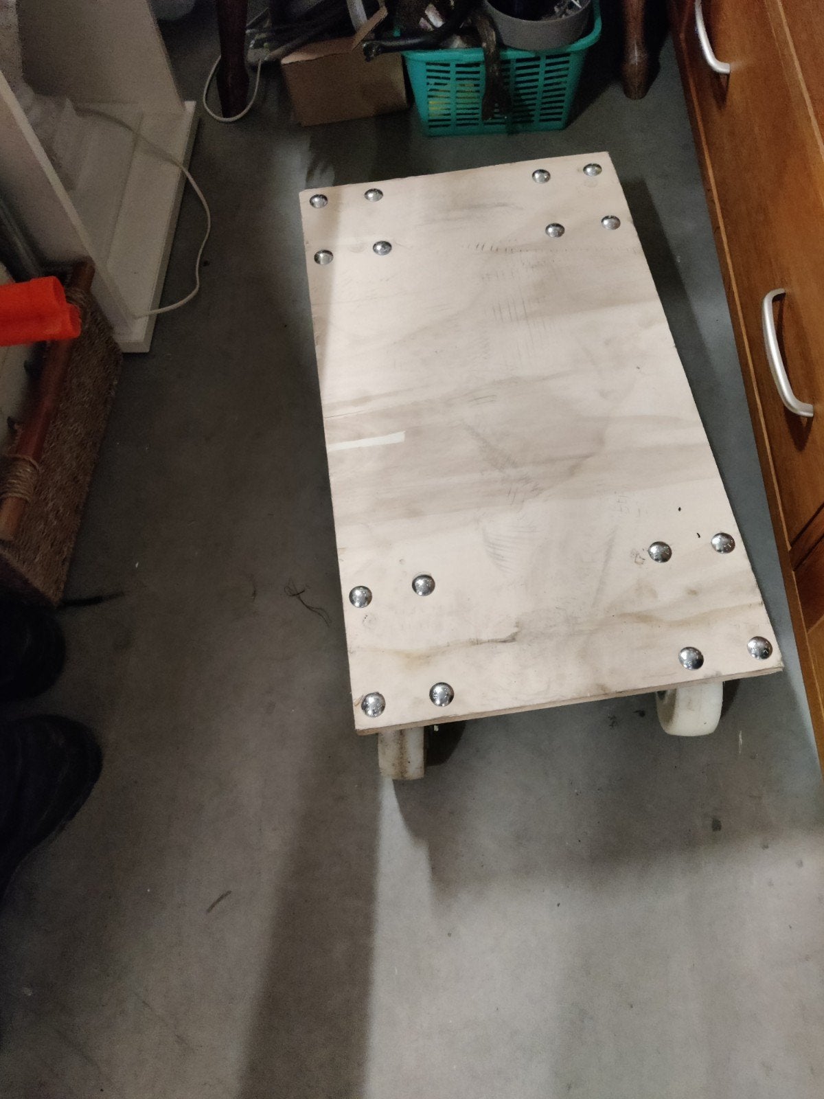 Houten transportroller met zwenkwielen, Ophalen of Verzenden