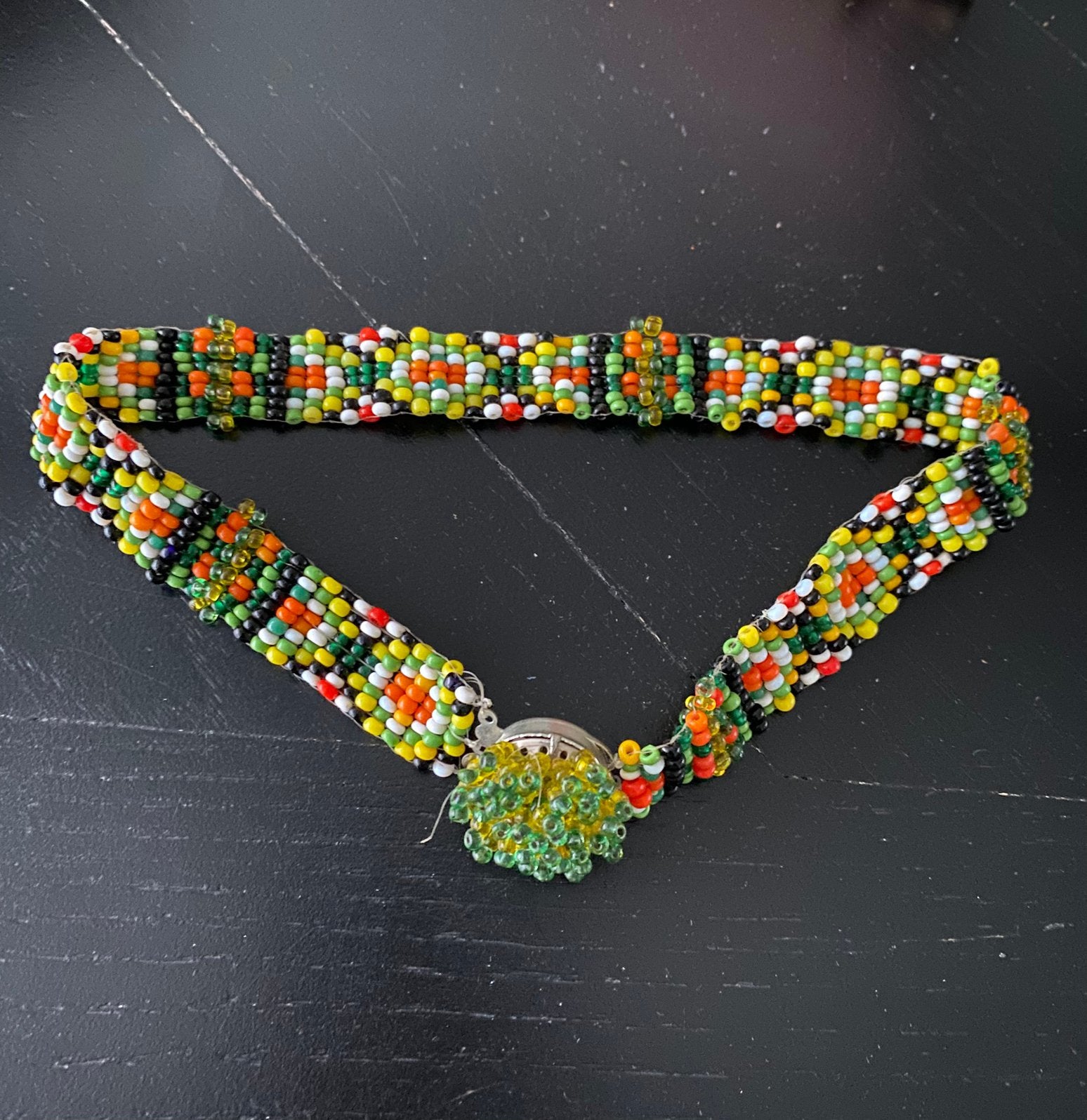 Vintage boho hippie stijl handgemaakte choker, Ophalen of Verzenden, Zo goed als nieuw, Bruin, Overige materialen