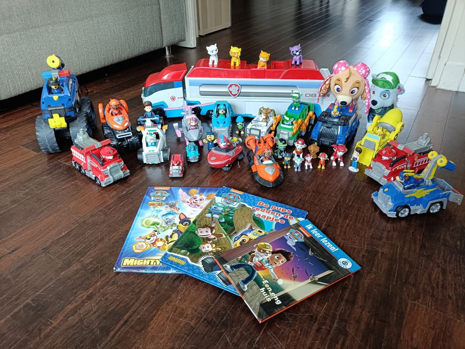 Grote Paw Patrol collectie: voertuigen, figuren en boeken, Ophalen of Verzenden, Gebruikt, Jongen of Meisje