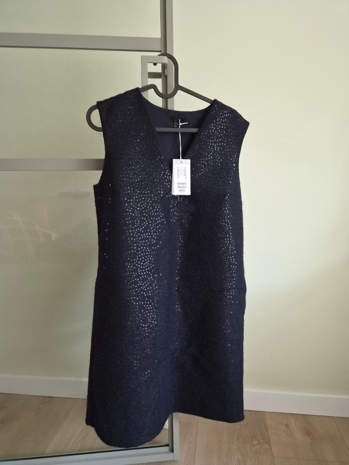 COS donkerblauwe wolmix jurk met pailletten, maat 38, COS, Ophalen of Verzenden