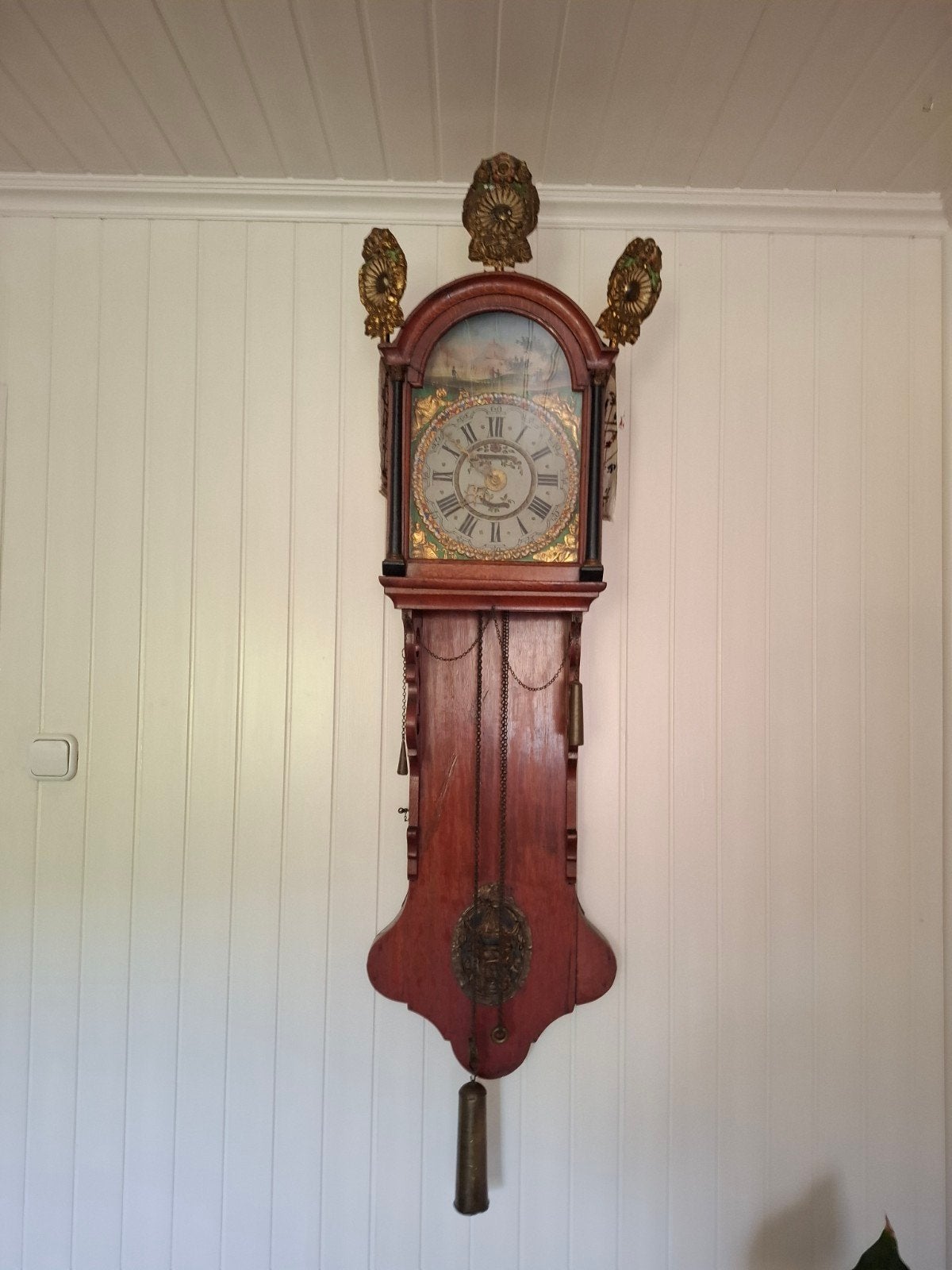 Antieke Friese Staartklok - Prachtig Handwerk, Ophalen of Verzenden