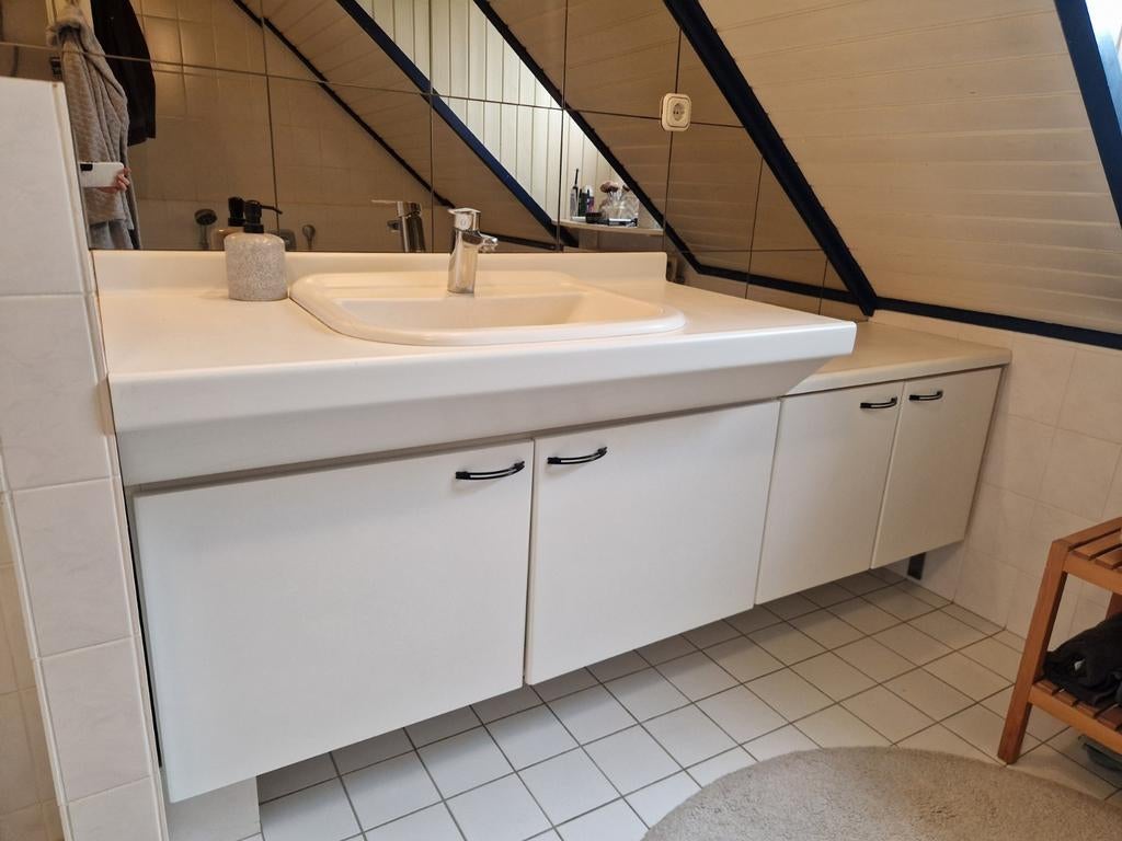 Wastafel meubel wit 202cm breed, Huis en Inrichting, Keuken | Complete keukens, Ophalen, Gebruikt, Wit, Enkelwandige keuken