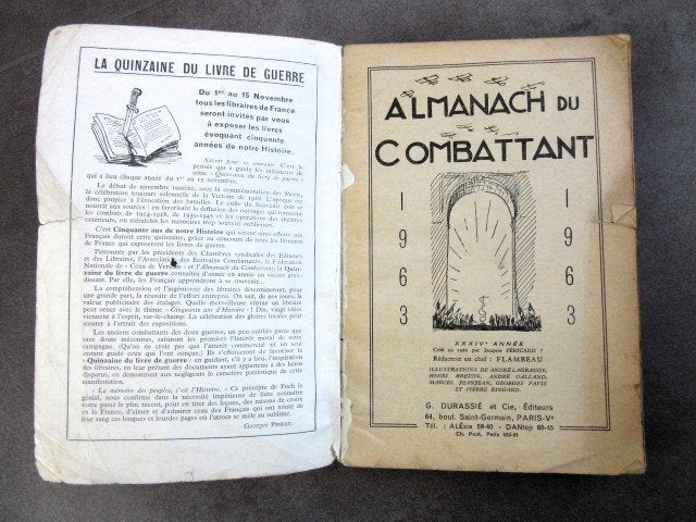 Frans boekje Almanach du Combattant - oorlog oorlogsverhalen, Ophalen of Verzenden, Tweede Wereldoorlog, Gelezen