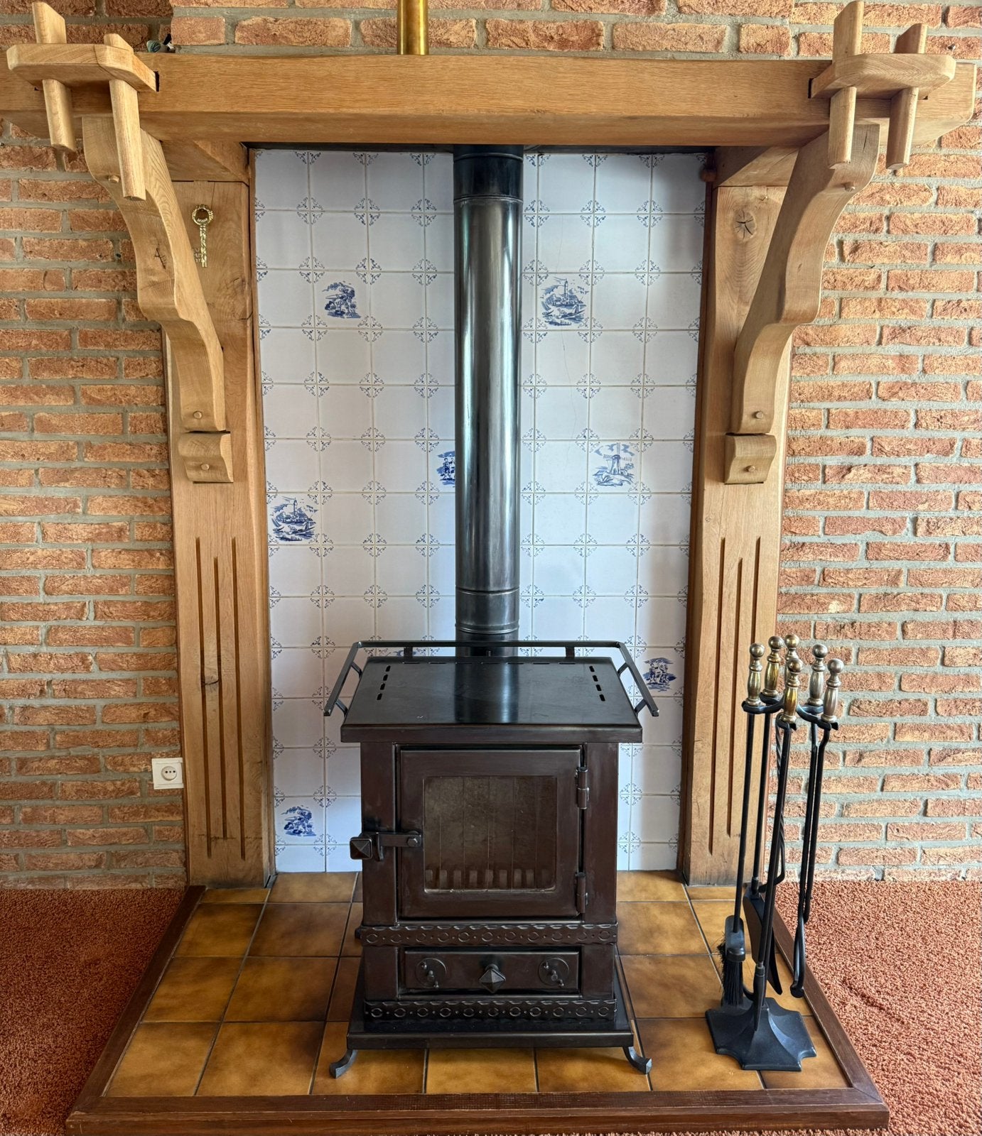 houtkachel te koop, Huis en Inrichting, Kachels, Ophalen, Gebruikt, Hout, Houtkachel