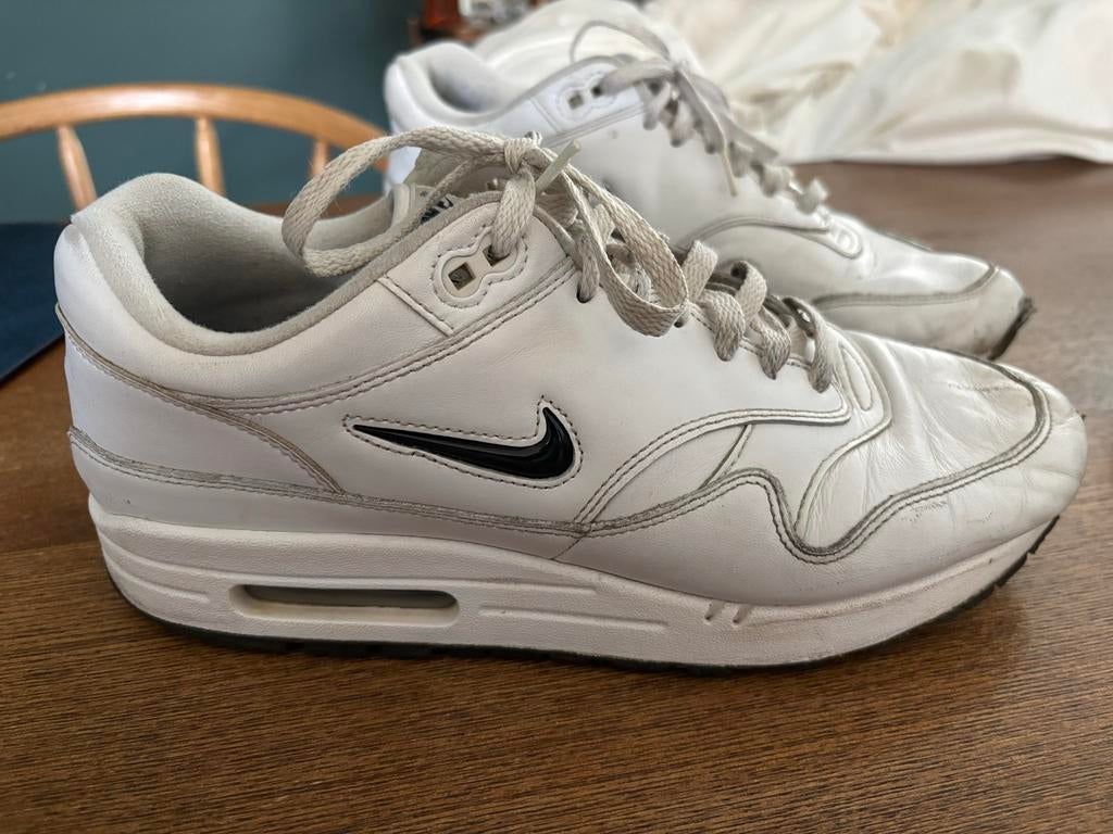 Nike Air Max 1 Jewel maat 44, Ophalen, Gedragen, Wit, Sneakers of Gympen