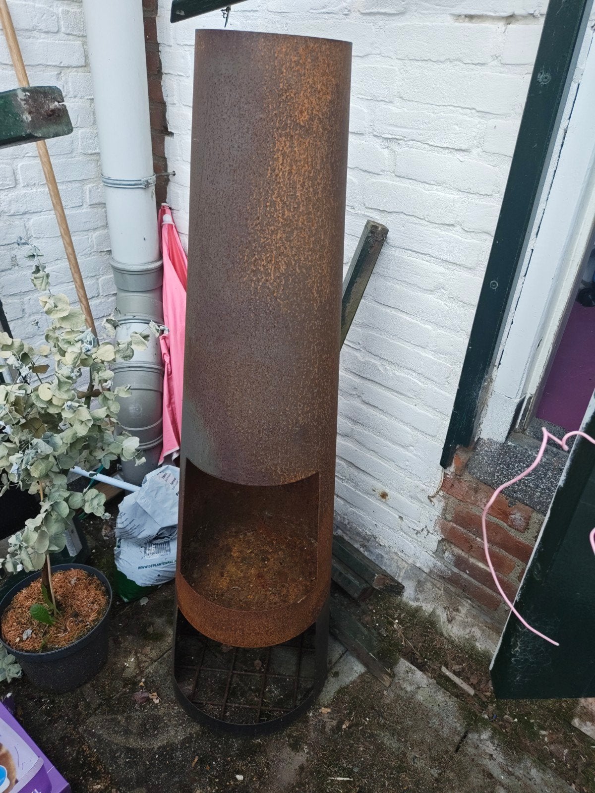 Leuke koperen tuinhaard, Ophalen