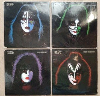 KISS Solo Albums Vinyl set - 4 LP's, LP, Gebruikt, Verzenden, Hard Rock