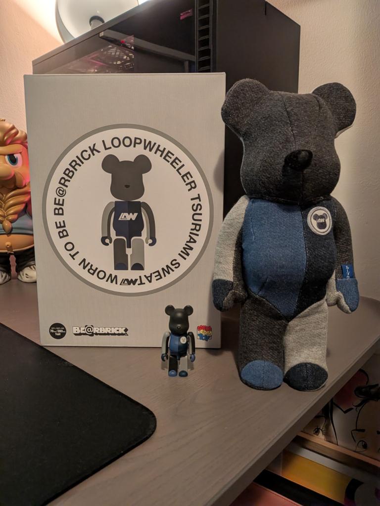 Bearbrick Loopwheeler 100% & 400% Set Black/Blue, Ophalen of Verzenden