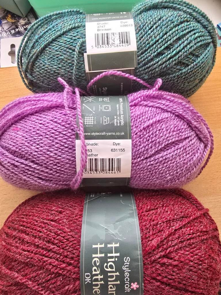 3x Highland Heathers Stylecraft, Ophalen of Verzenden, Nieuw, Breien of Haken, Wol of Garen