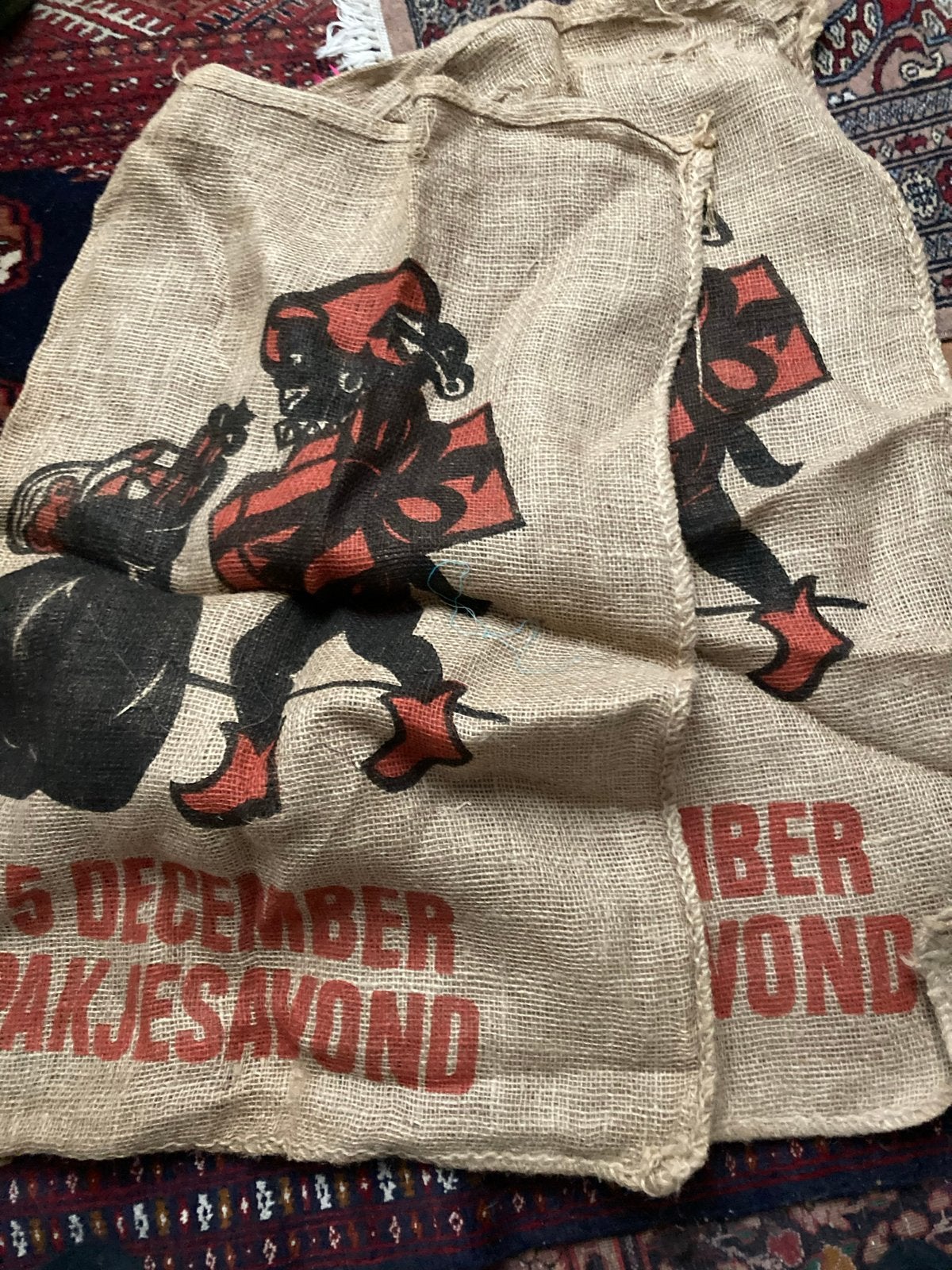 Twee 2 stuks zak van Sinterklaas. Jute zak, Ophalen, Nieuw