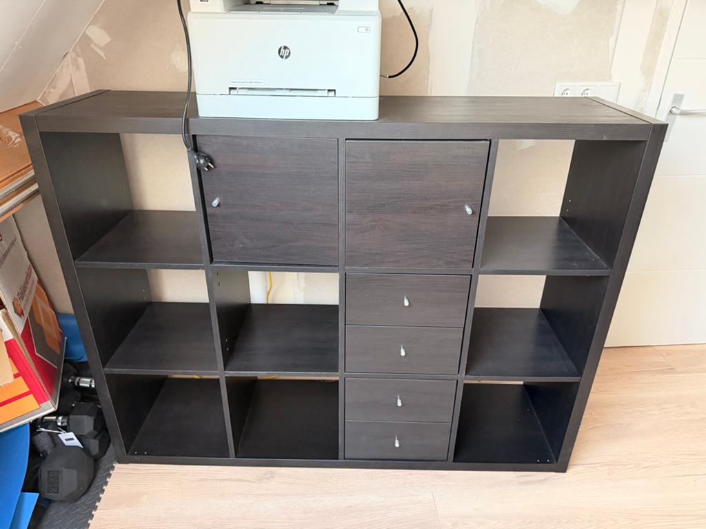 Ikea Kallax 4x3 vakkenkast met deuren en lades, Ophalen, Gebruikt, 100 tot 150 cm, Met lade(s)