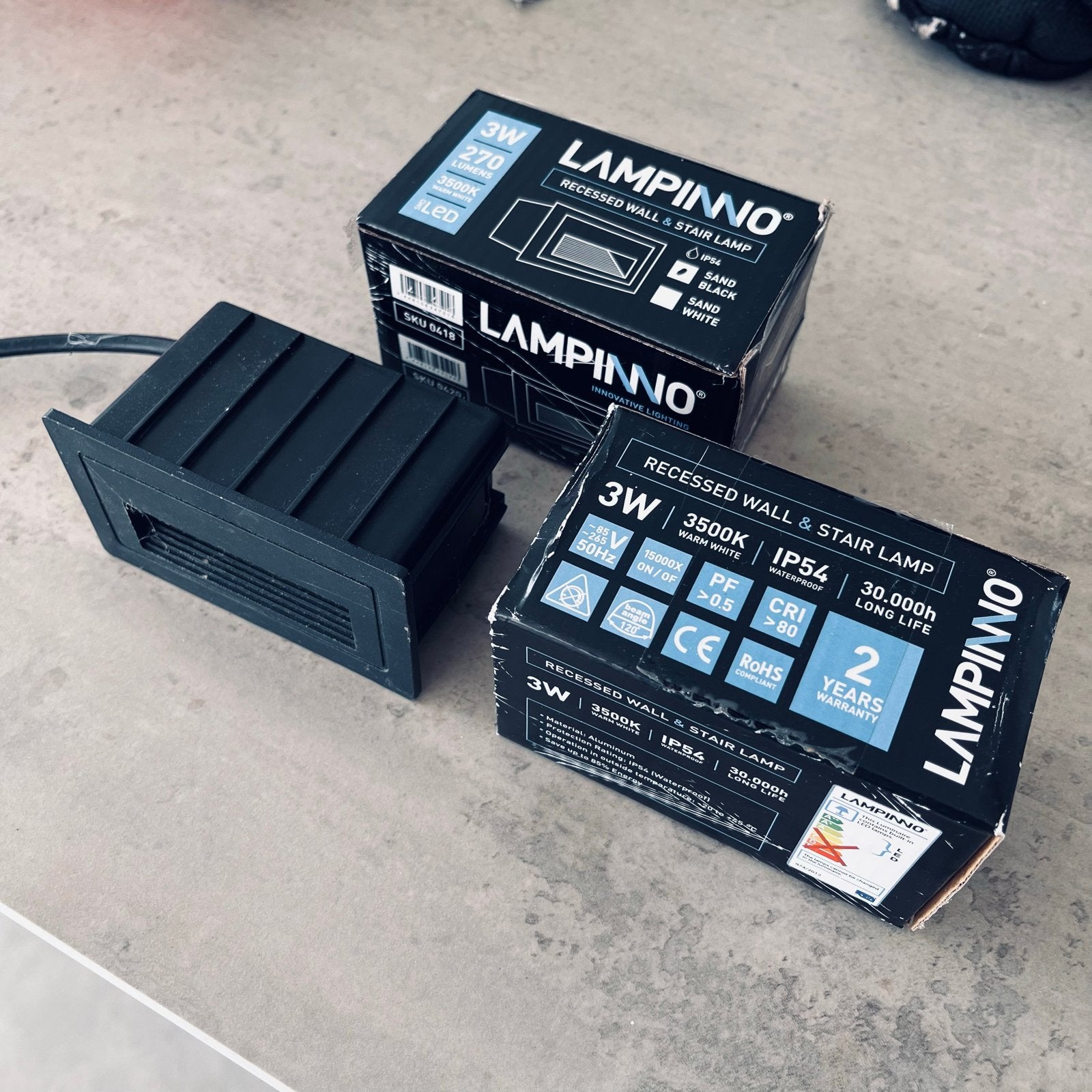 Diverse units downlight 3W LED IP54 Inbouw Wand- en Traplamp, Metaal, Overige merken, Zwart, Nieuw