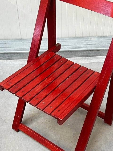 Jaren 70 klapstoel vintage Aldo Jacober stijl retro rood, Gebruikt, ., Vintage, Ophalen of Verzenden