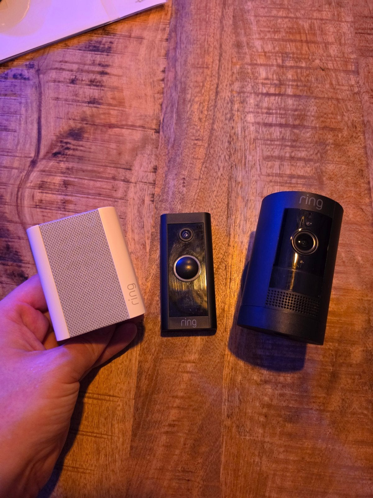 Complete Ring Beveiligingsset: Deurbel, Camera & Chime, Ophalen, Gebruikt