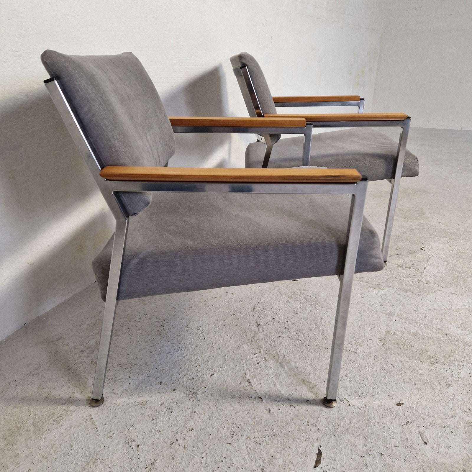 Polak AP Fauteuils door Wim Rietveld - Houten armleuningen, Gebruikt, Hout, Minder dan 75 cm, Ophalen of Verzenden