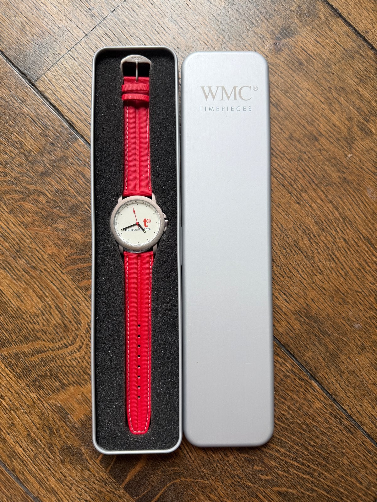 WMC Timepieces Polshorloge - Rood Bandje, Overige merken, Leer, Staal, Polshorloge