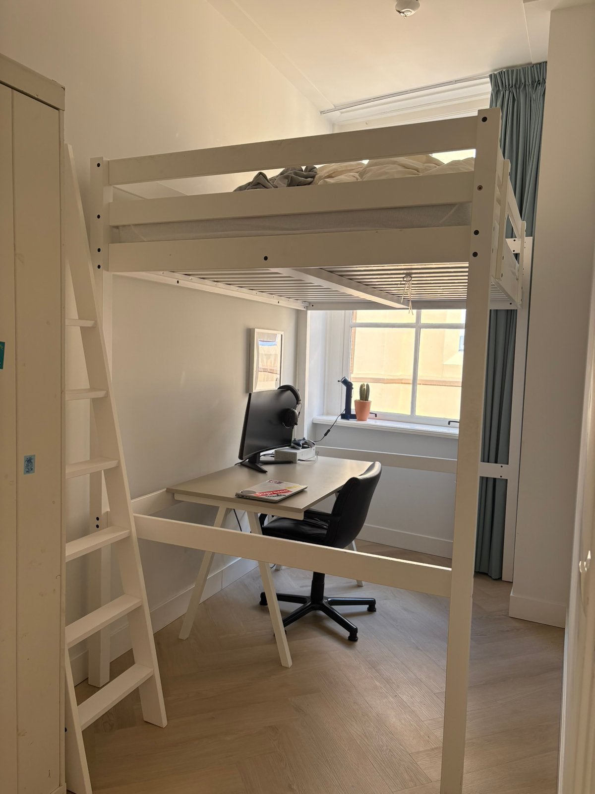 Storå hoogslaper Ikea wit, Huis en Inrichting, Slaapkamer | Stapelbedden en Hoogslapers, Ophalen, Hoogslaper, Tweepersoons, 140 cm