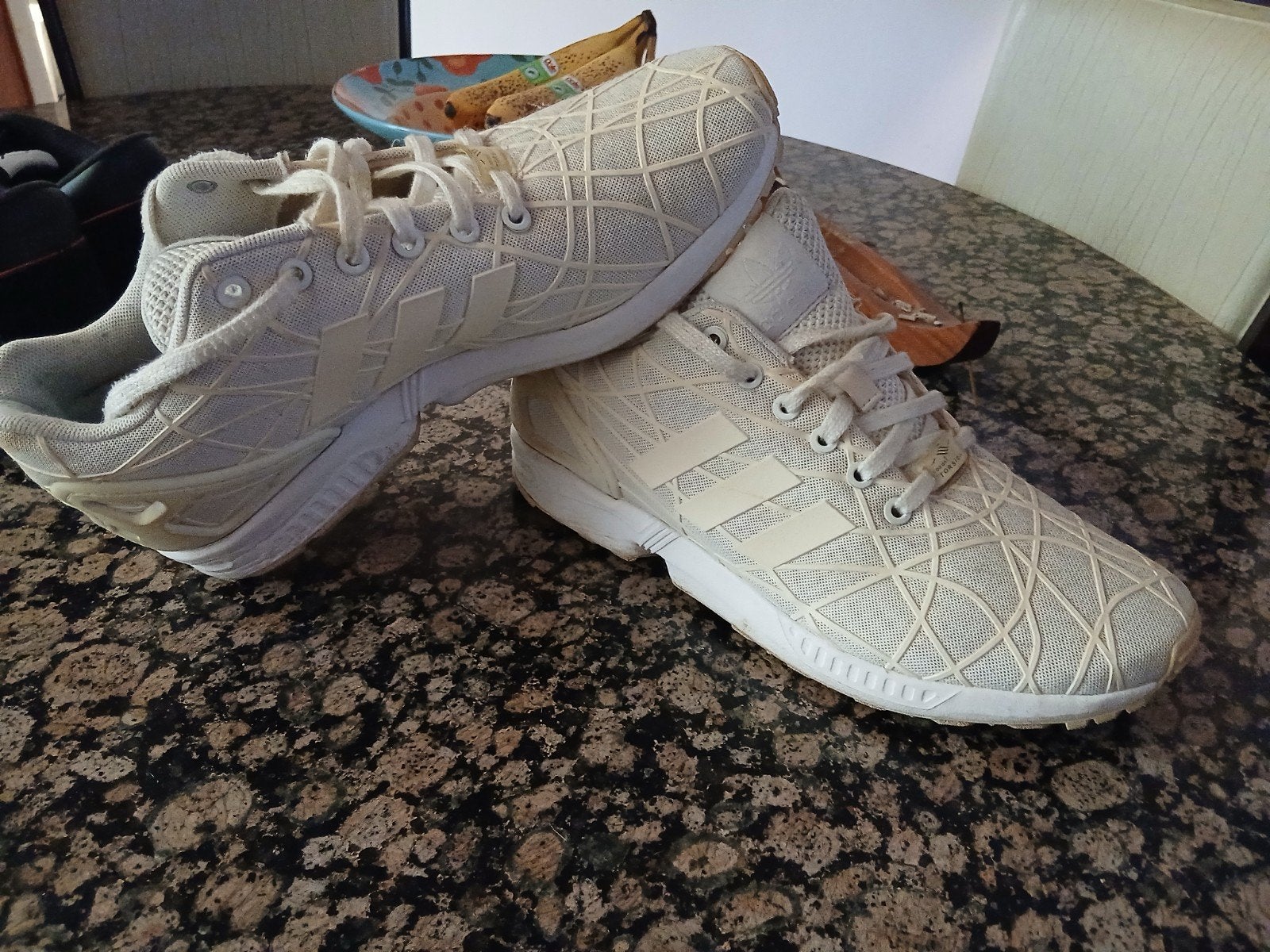Adidas ZX Flux sneakers - Beige/Wit - Maat 44, Ophalen, Gedragen, Beige, Sneakers of Gympen