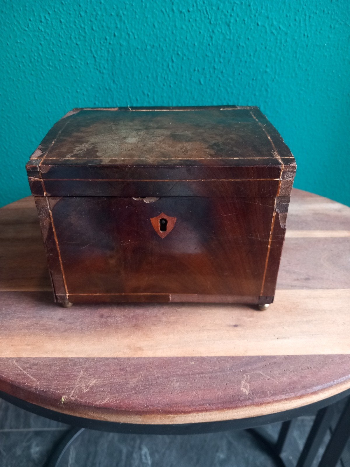 Antieke houten kistje., Ophalen of Verzenden