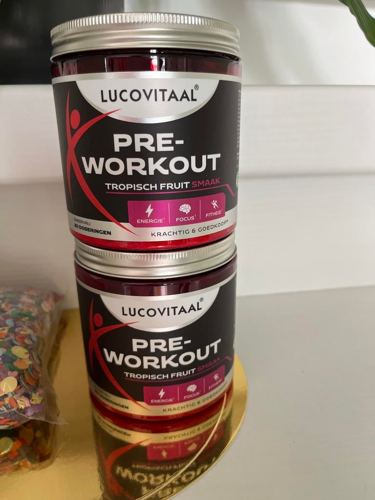 Lucovitaal Pre-Workout Tropisch Fruit Smaak (2 stuks), Ophalen of Verzenden, Nieuw, Overige typen