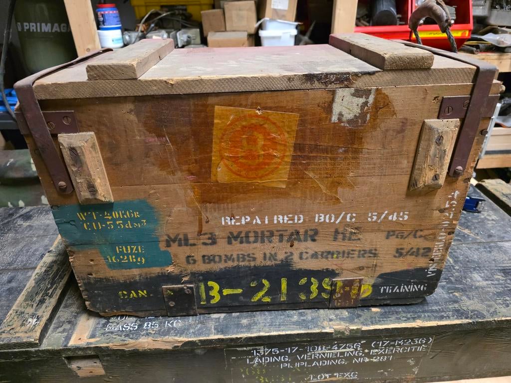 3 inch mortier kist. Ww2., Ophalen of Verzenden, Engeland, Kist of Geocache