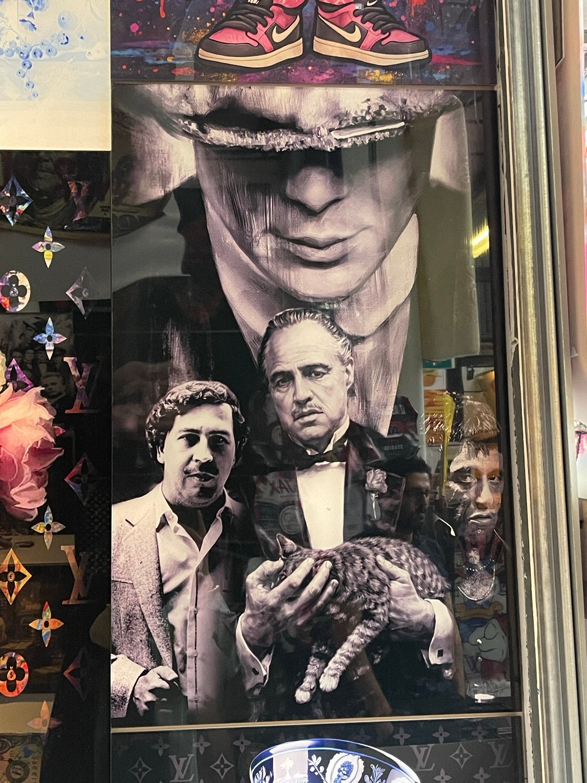 Uniek kunstwerk: The Godfather, Escobar & Scarface 80x50cm, Antiek en Kunst, Ophalen of Verzenden