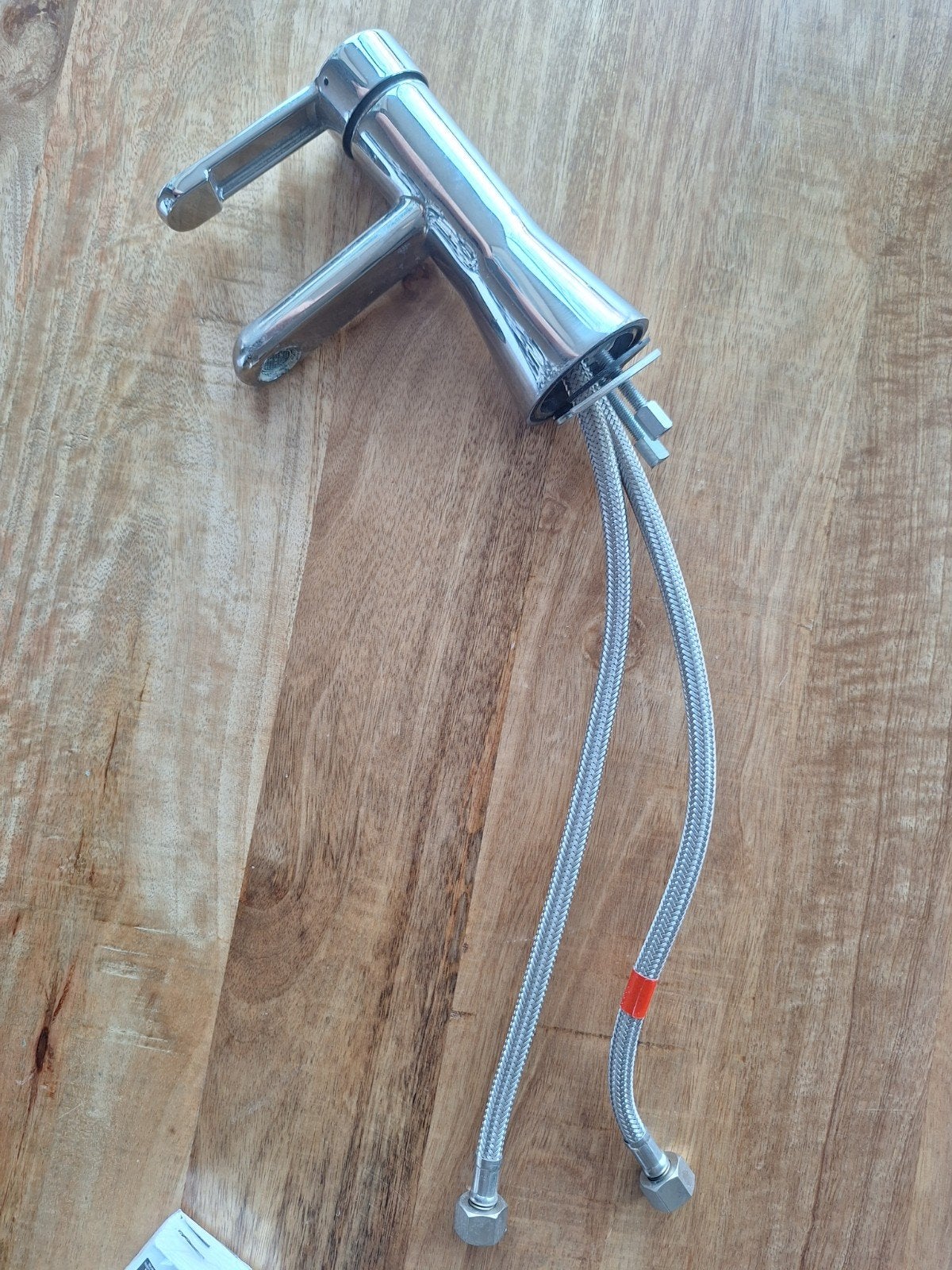 Nieuwe chromen wastafelkraan met flexibele slangen, Ophalen of Verzenden, Nieuw, Chroom, Kraan