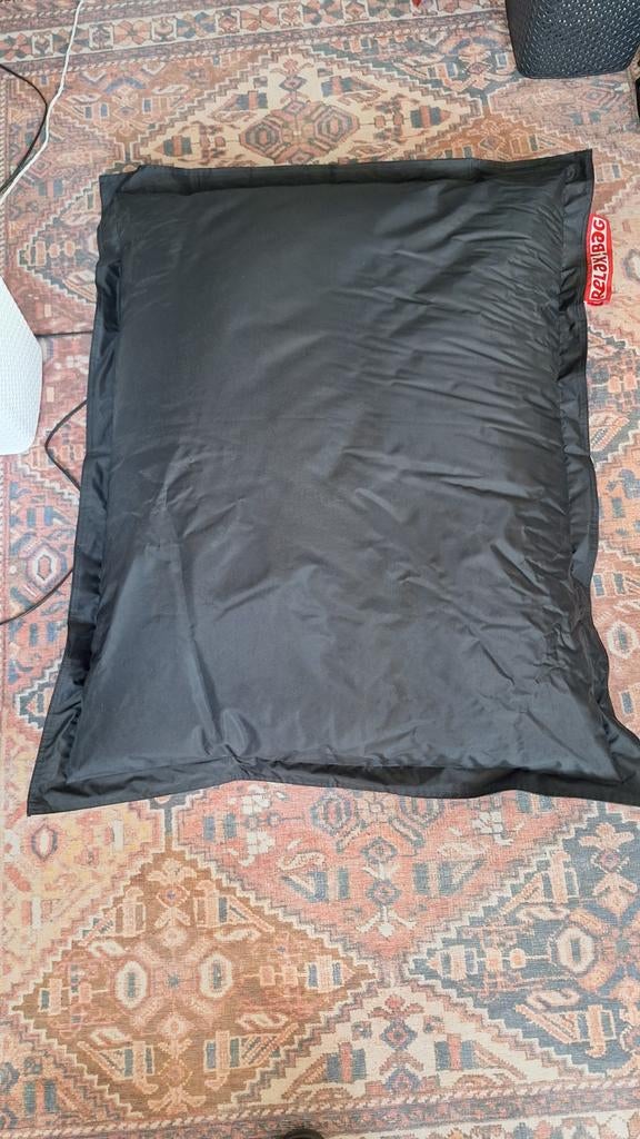 Zwarte zitzak 110x90cm/ beanbag, Ophalen, Gebruikt, Zwart, Zitzak