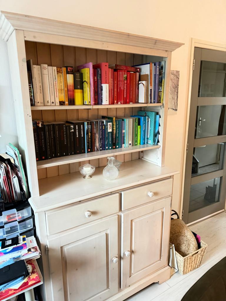 Witte kast met planken en lades, Ophalen, Gebruikt, 50 tot 100 cm, Met lade(s)