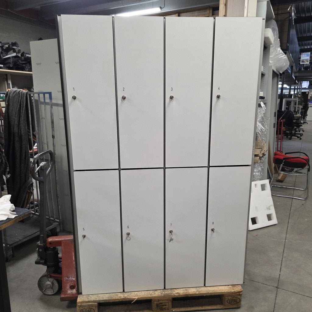 NETTE trespa lockerkasten 8-drs kluisjes - 195x125x51 cm, Niet ingevuld, Gebruikt, Niet ingevuld, Niet ingevuld