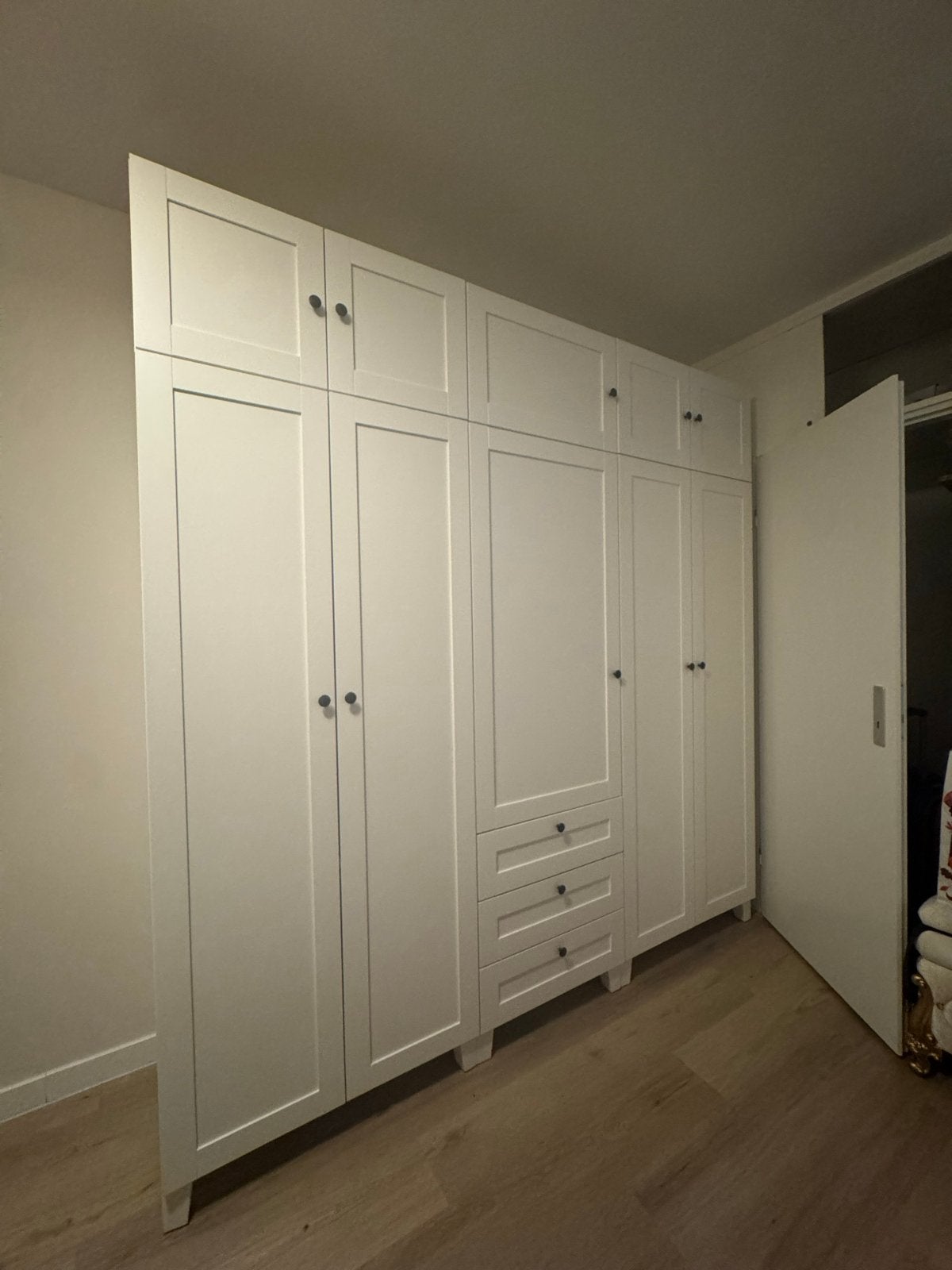 Ikea Kledingkast, 10 deuren + 3 lades, wit 220x57x231cm, Ophalen of Verzenden