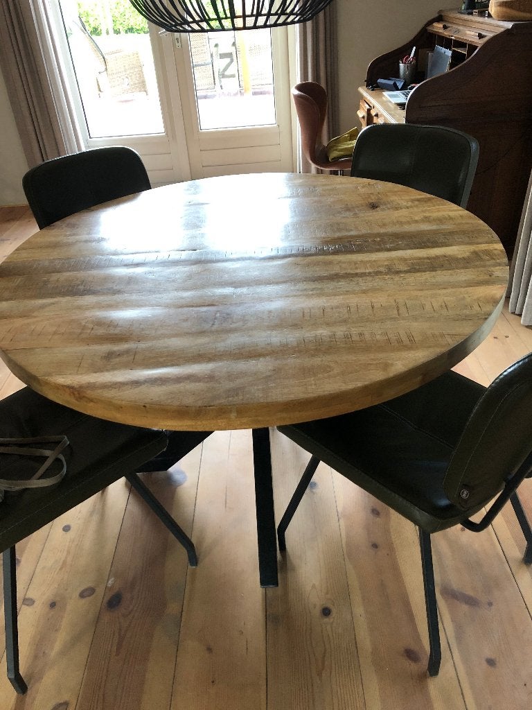 Ronde eetkamertafel, Huis en Inrichting, Tafels | Eettafels, Ophalen, Gebruikt, Rond, Vier personen
