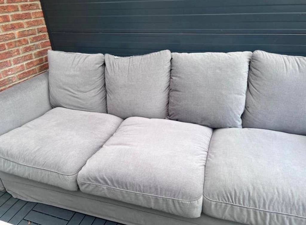 *SPOED WEG VERHUIZING* Comfortabele grijze driepersoonsbank, Ophalen, Driepersoons, 75 tot 100 cm, Zo goed als nieuw