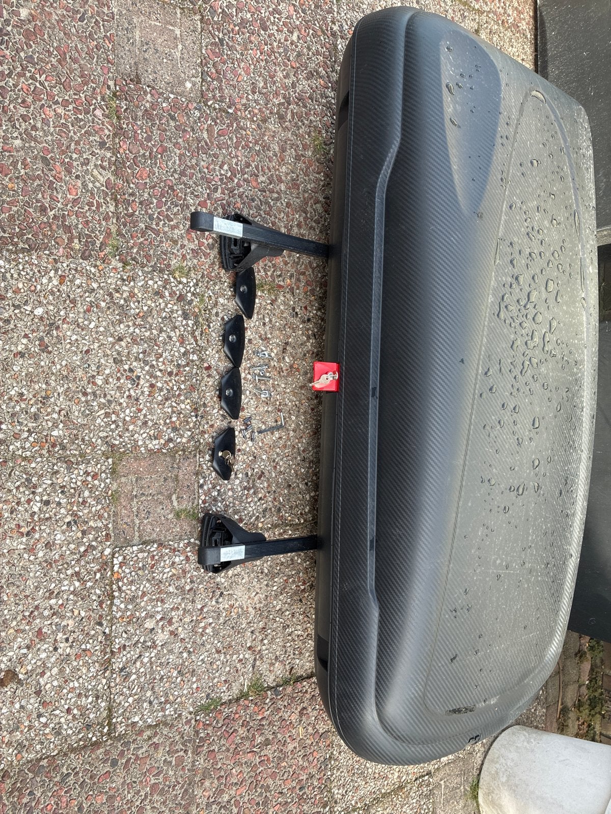 Dakkoffer (400 lt) met dakdragers - Ideaal voor extra bagage, Ophalen of Verzenden, Gebruikt