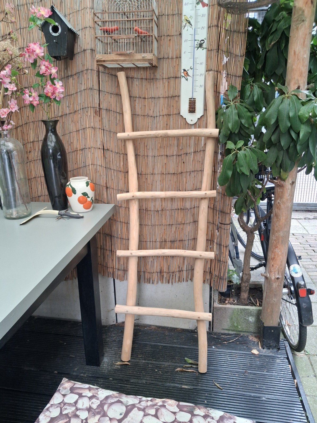 Decoratieve houten ladder voor binnen en buiten, Ophalen