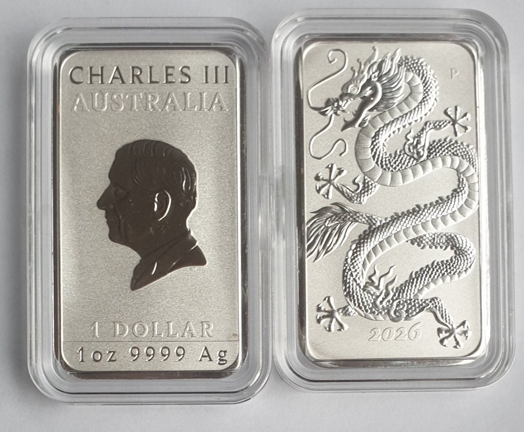 Dragon Rectangular 2026 1 oz zilveren munt, Ophalen of Verzenden, Zilver
