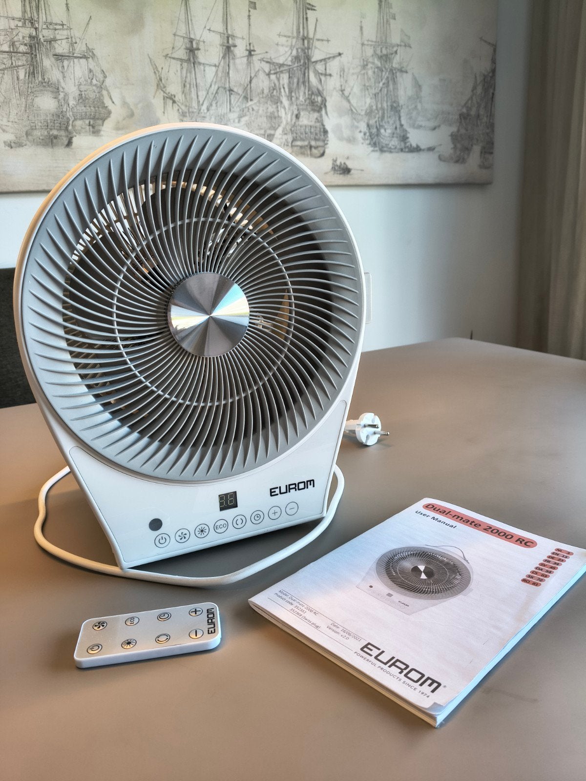 Eurom ventilatorkachel Dual-mate 2000W RC, Ophalen, Ventilator met afstandsbediening, Gebruikt, Overige