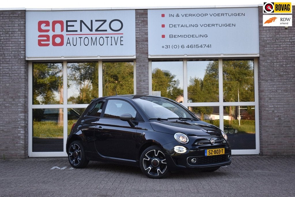 Fiat 500 C 1.2 Sport Leder Cruise Airco VOL, Auto's, Gebruikt, 4 cilinders, Zwart, Leder