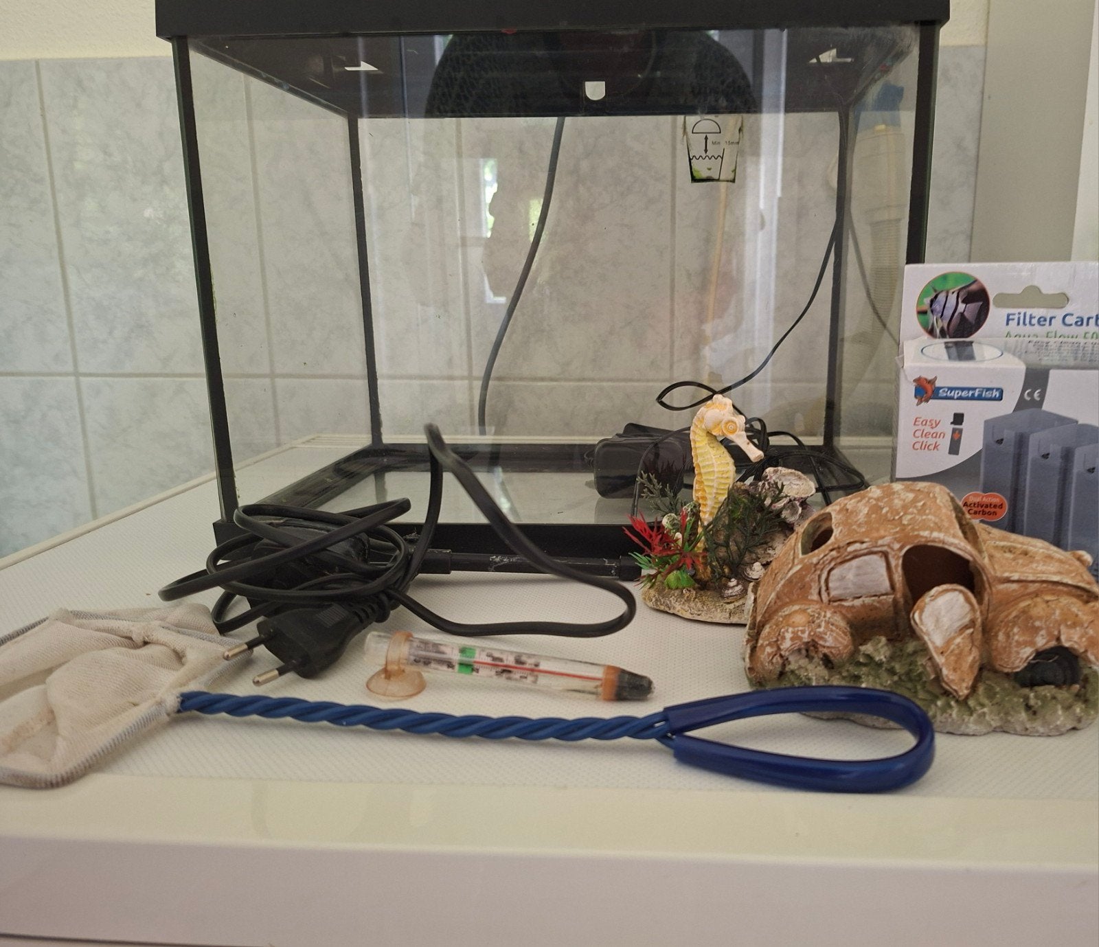 aquarium, Ophalen, Leeg aquarium