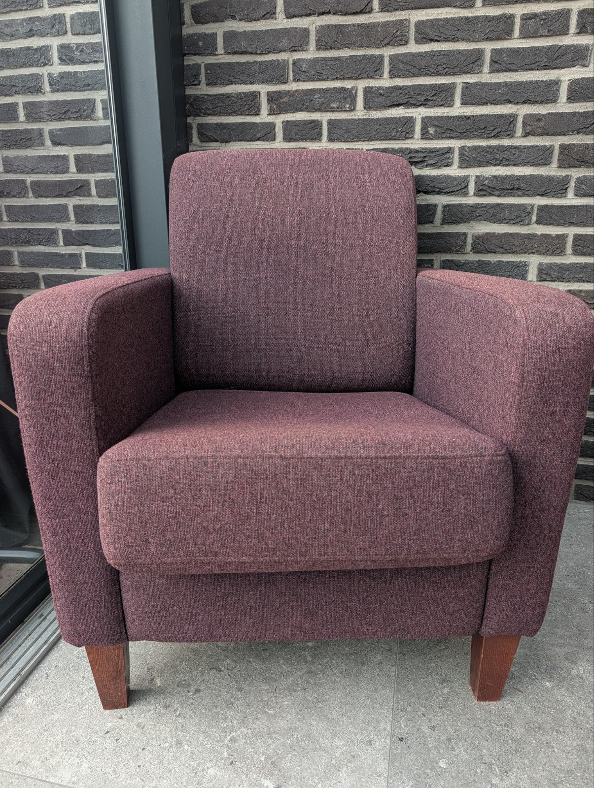 Comfortabele paarse fauteuil - Zo goed als nieuw, Huis en Inrichting, Ophalen, 75 tot 100 cm, Zo goed als nieuw, 50 tot 75 cm
