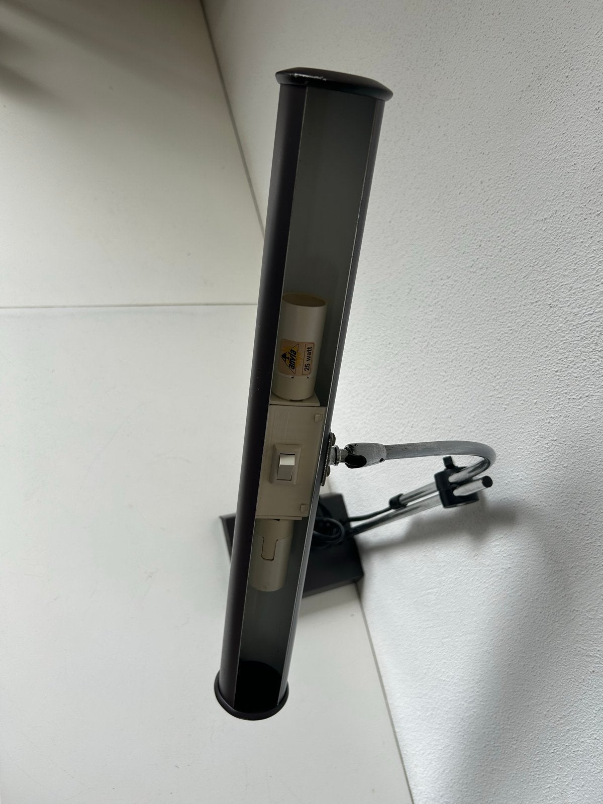 Vintage Anvia Piano Tafellamp - Zwart Metaal, Gebruikt, Overige merken, Vintage, Ophalen of Verzenden