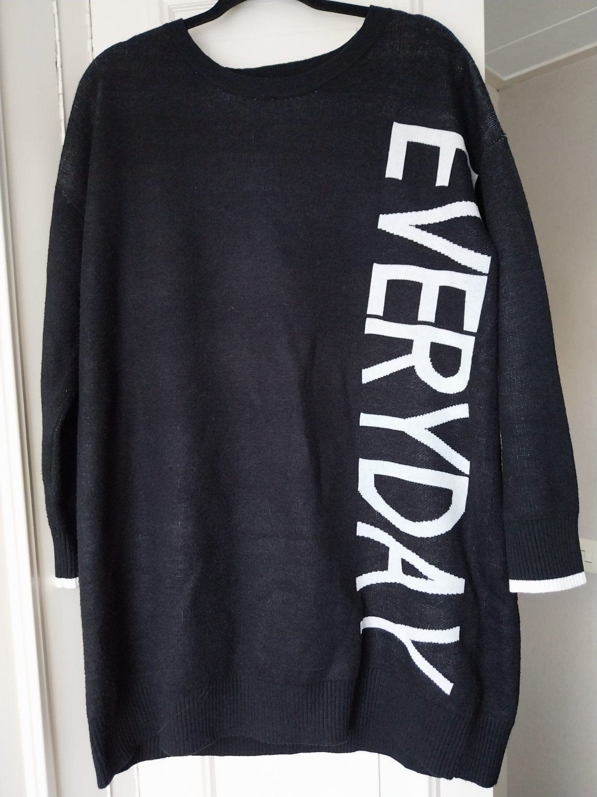 Zwarte MS Mode trui met 'EVERYDAY' opdruk, maat XL, Kleding | Dames, Zwart, Maat 46/48 (XL) of groter, Ophalen of Verzenden, Zo goed als nieuw
