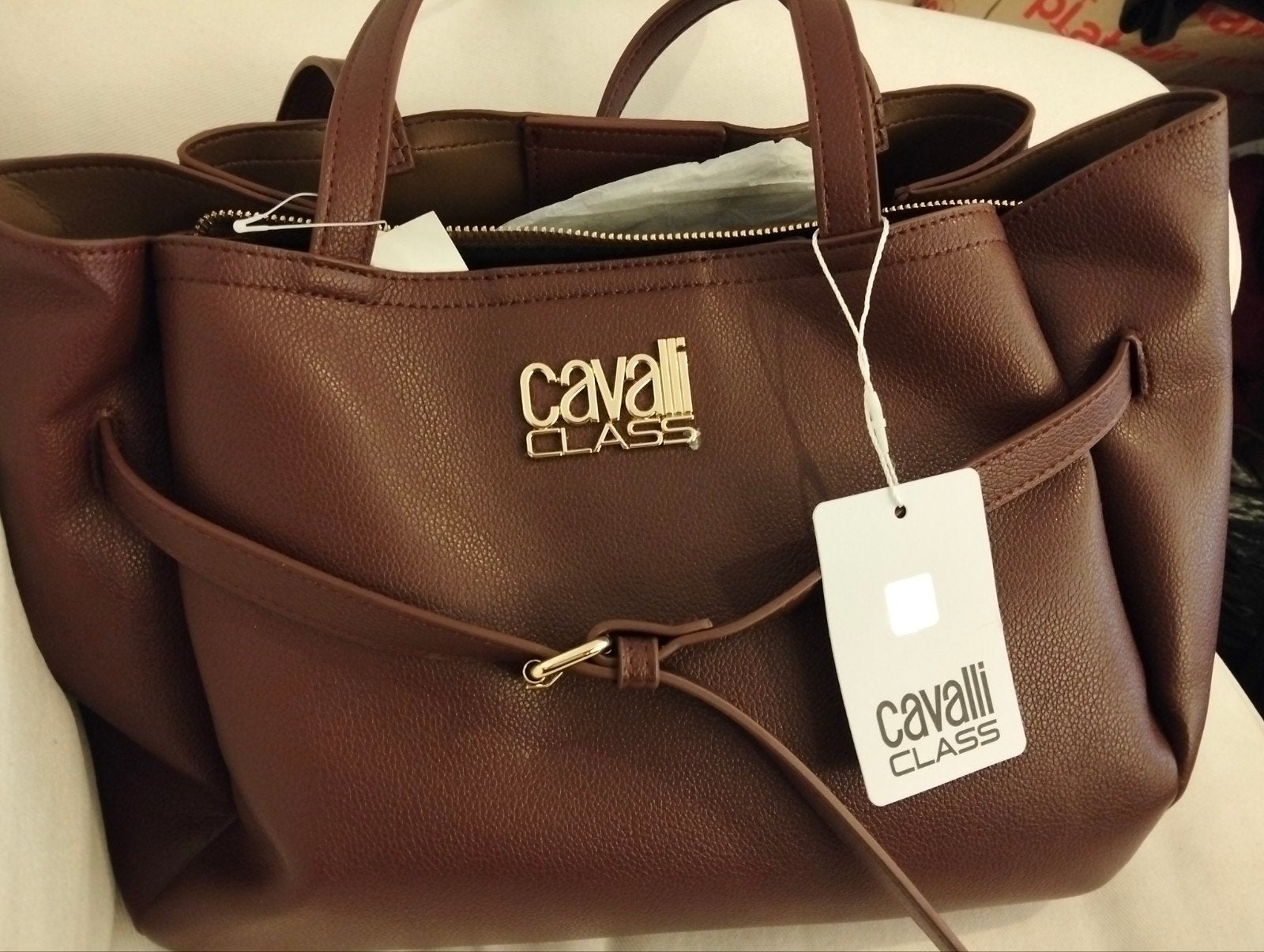 Cavalli Class Donkerbruine Schoudertas - Nieuw, Ophalen of Verzenden, Nieuw, Bruin, Shopper