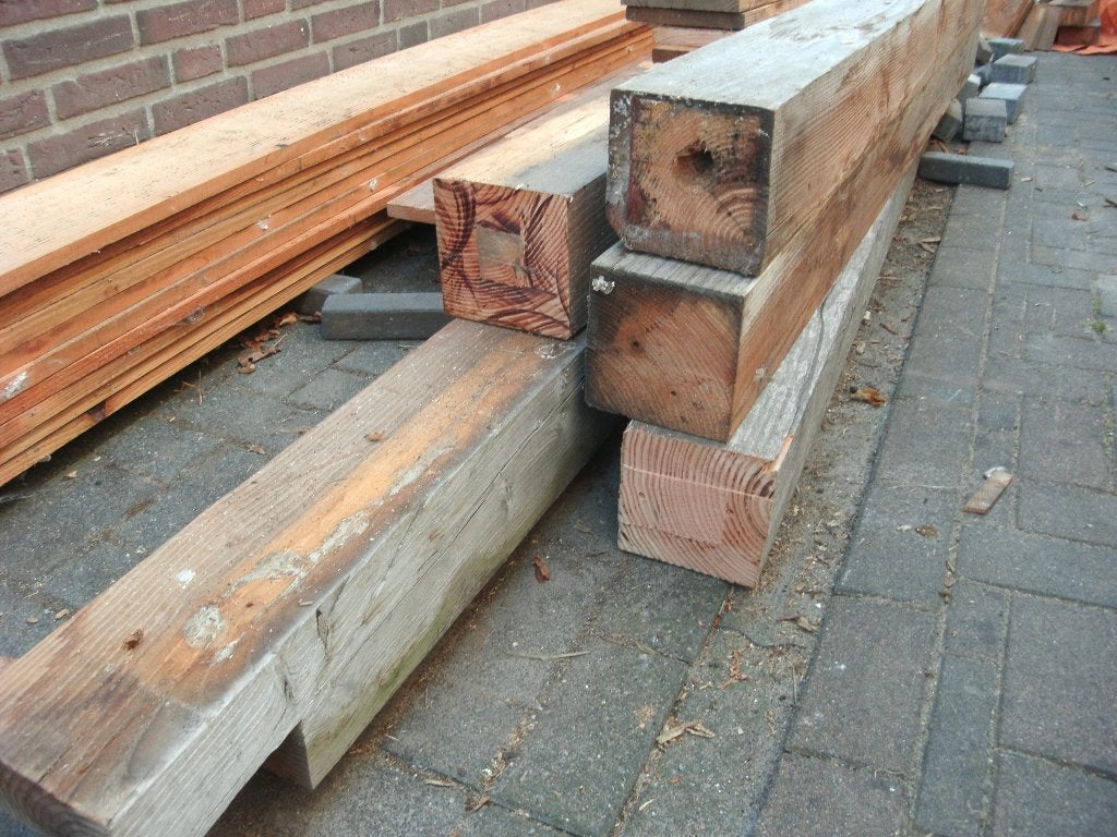 balken en planken, Doe-het-zelf en Verbouw, Hout en Planken, Ophalen, Gebruikt, Balk, Overige houtsoorten