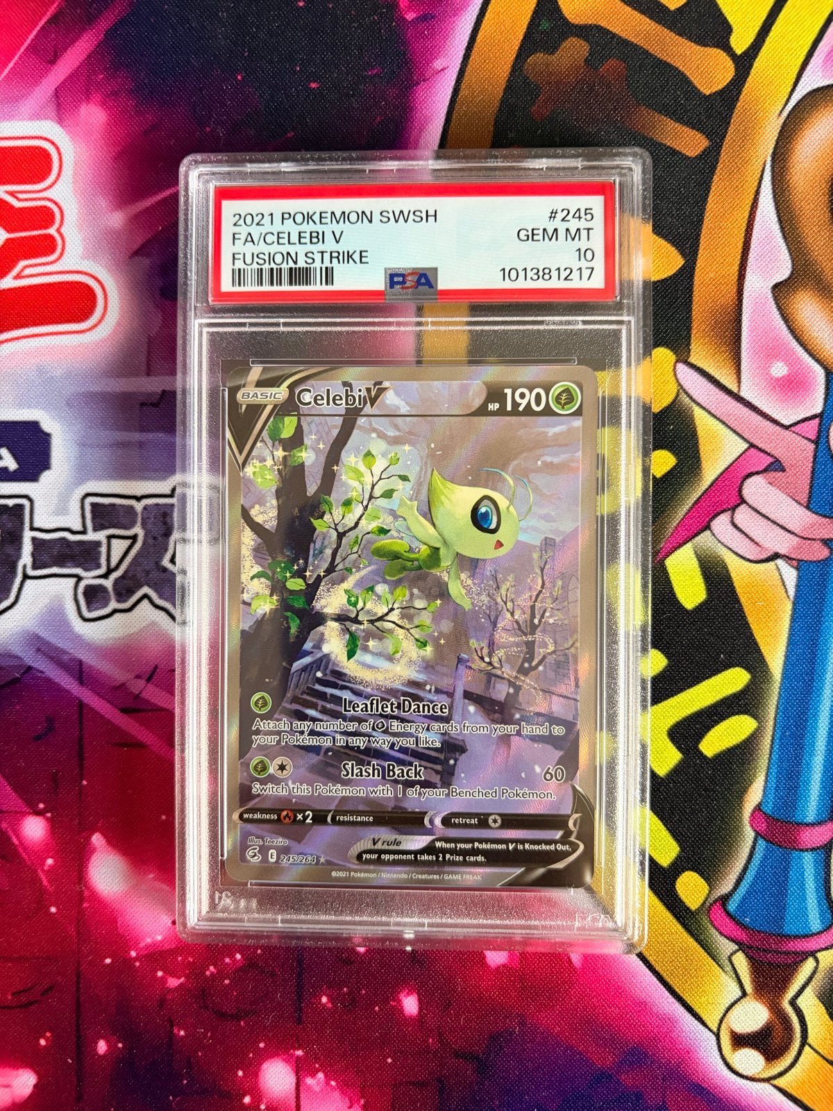 Pokémon Kaart Celebi V Full Art Fusion Strike PSA 10 GEM MT, Ophalen of Verzenden, Nieuw, Losse kaart