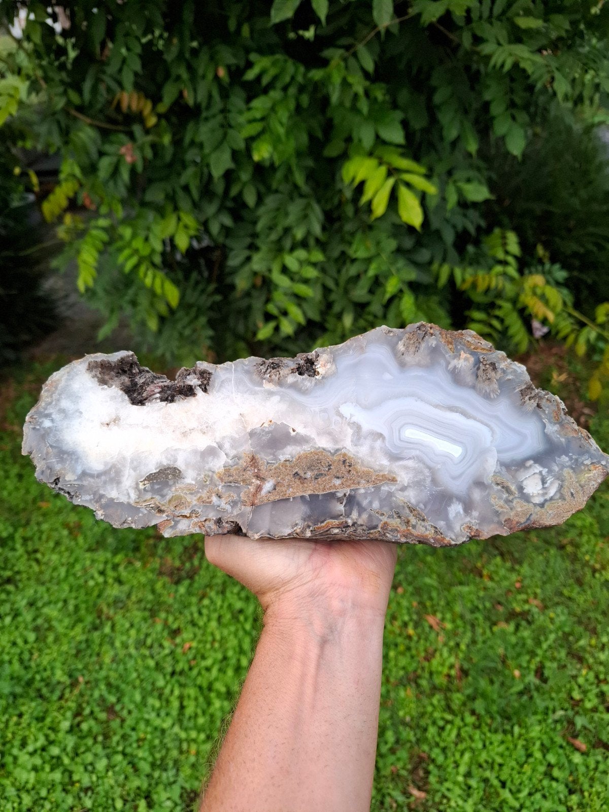Agaat met goethiet gepolijst Indonesie, Ophalen of Verzenden, Mineraal