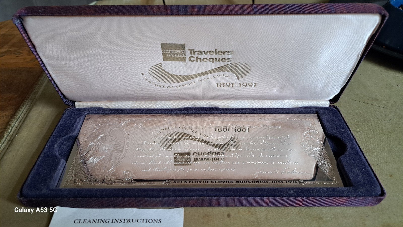 NIEUW complete silver plated  100 jaar   travelers cheque.s, Ophalen of Verzenden, Overige typen
